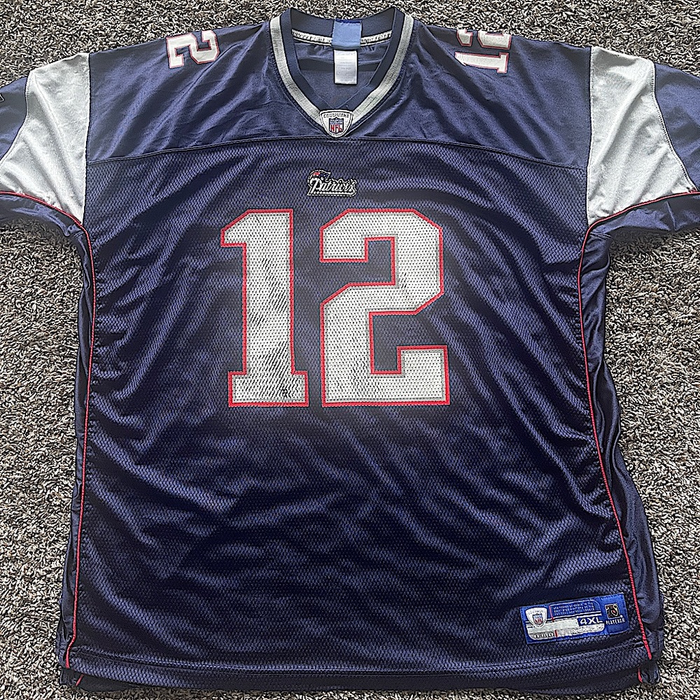 Vintage Tom Brady Jersey Mens 4XL New England Patriots Football Jersey Reebok